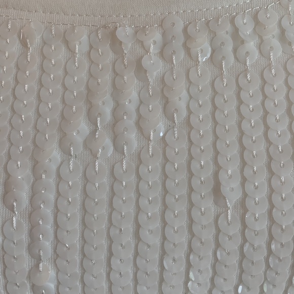 Banana Republic white sequin top.  Excellent condition! - Picture 3 of 4